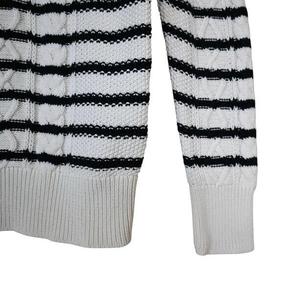 GAP Womens XS Cable Knit Crew Neck Striped Sweater - Picture 8 of 11